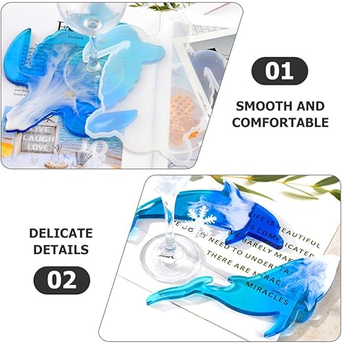 Miniatura 4 de 3 moldes de resina de animales marinos de silicona para tortugas marinas medusas pulpo, molde de fundición de resina epoxi, molde marino único para