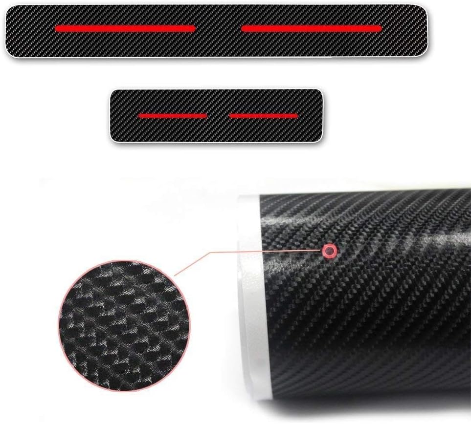 for Jeep Compass Grand Cherokee Patriot Wrangler Door Sill Scuff Welcome Pedal Protect Carbon Fiber Stickers Red 4Pcs