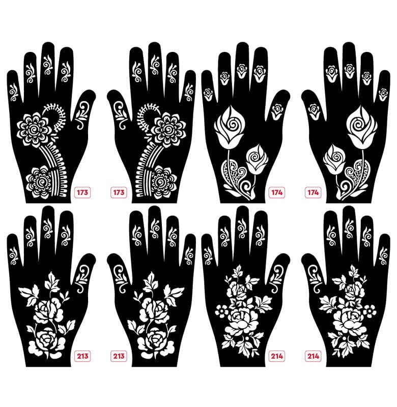 Apcute Stencil mehndi design for hands Latest Mehandi Design Stencils for Girls, womens, kids, unisex Design NO - Apcute-New-173-174-213-214-image-41
