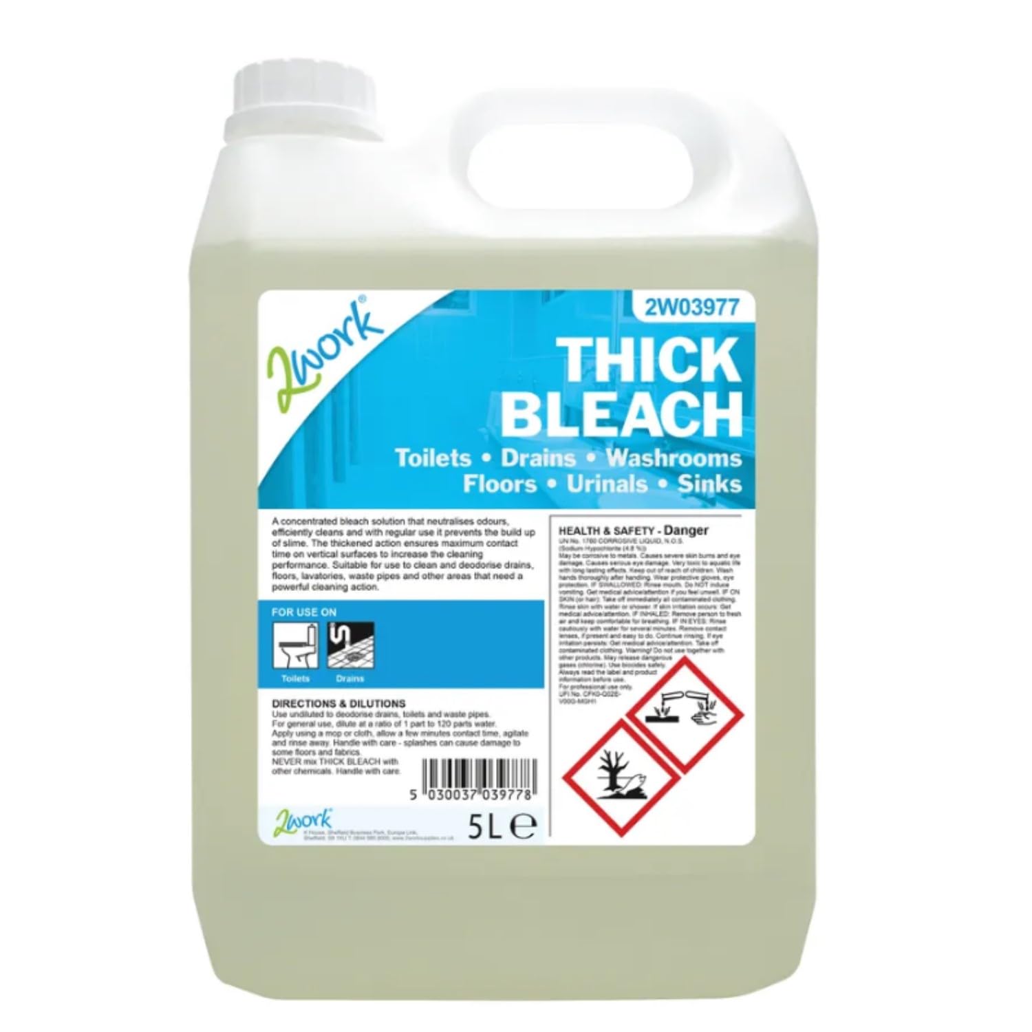 2Work Thick Bleach 5 Litre 2W03977