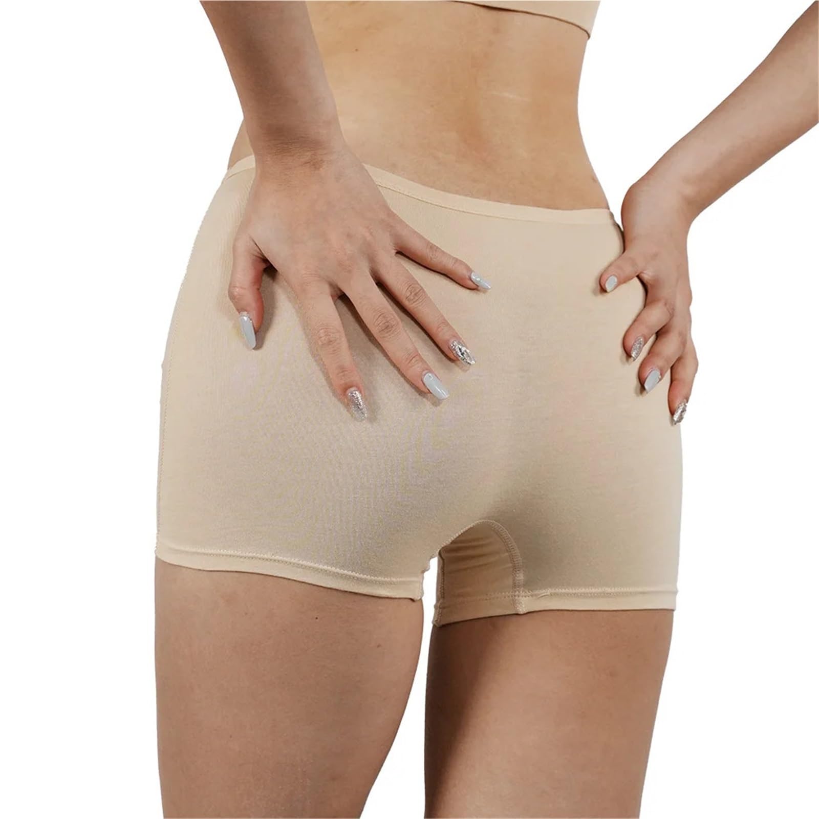 Lot de 3 Culottes de sécurité d'été for Femmes, sous-vêtements en Coton, caleçons Boxeurs sans Couture, Lingerie Convient pour Le Bottoming, Le Yoga, Le Cyclisme(BlackBeigeLightPink,3_6XL)