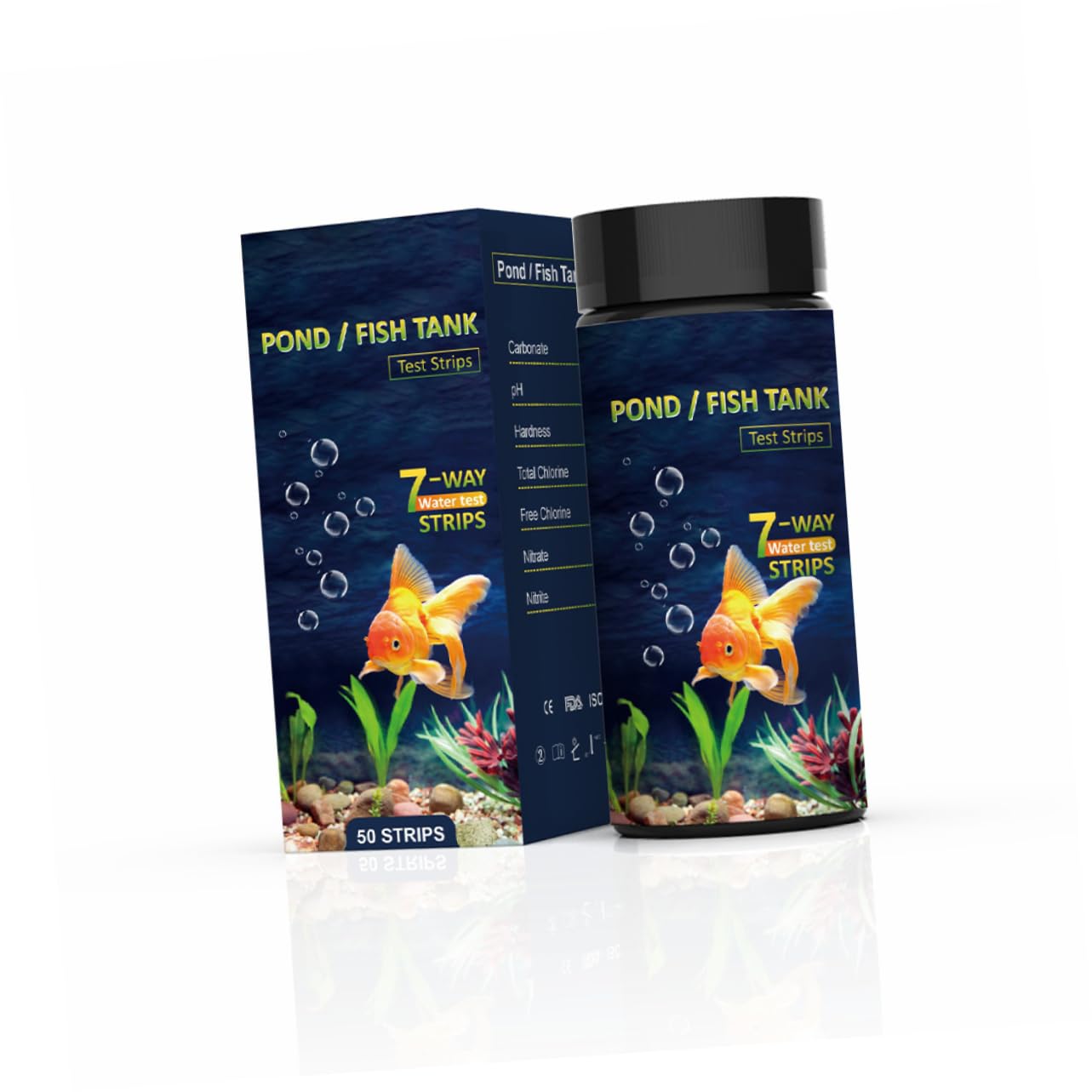 ULTECHNOVO 4er-set 7-in-1-wasserteststreifen-set Für Aquarienpools Einfach Zu Verwendende Teststreifen Für Aquarien Zu Hause 50 Stück * 4