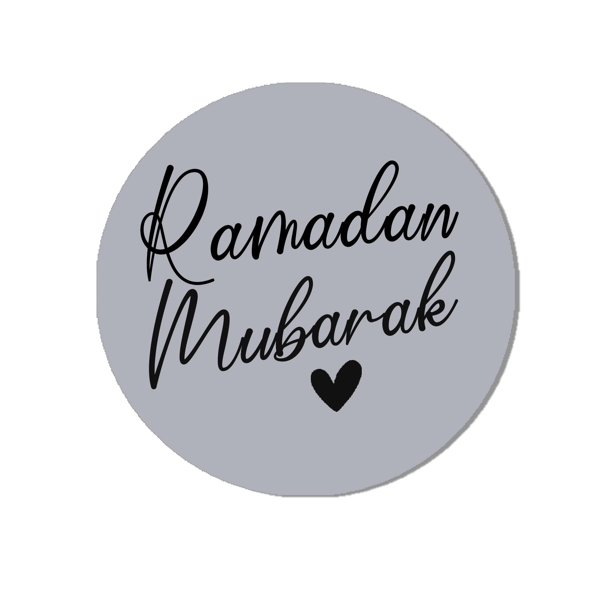 Treasured Forever Grey Ramadan Mubarak - Eid Muslim Celebration 35 Sticker (37Mm)