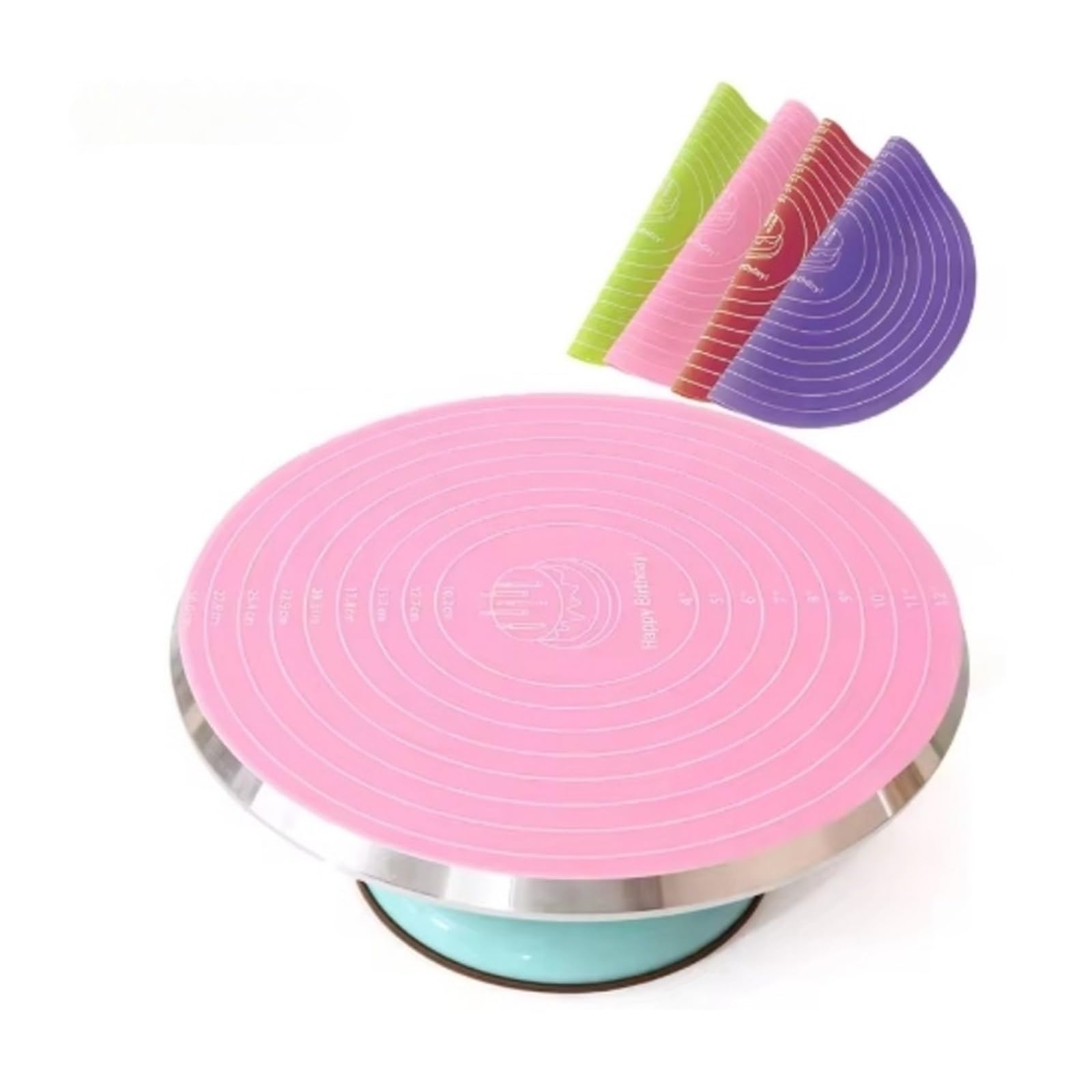 1/3 Uds. Alfombrilla Circular de silicona calidad alimentaria 30cm mantel individual antideslizante resistente al calor for hornear y amasar(3PCS)