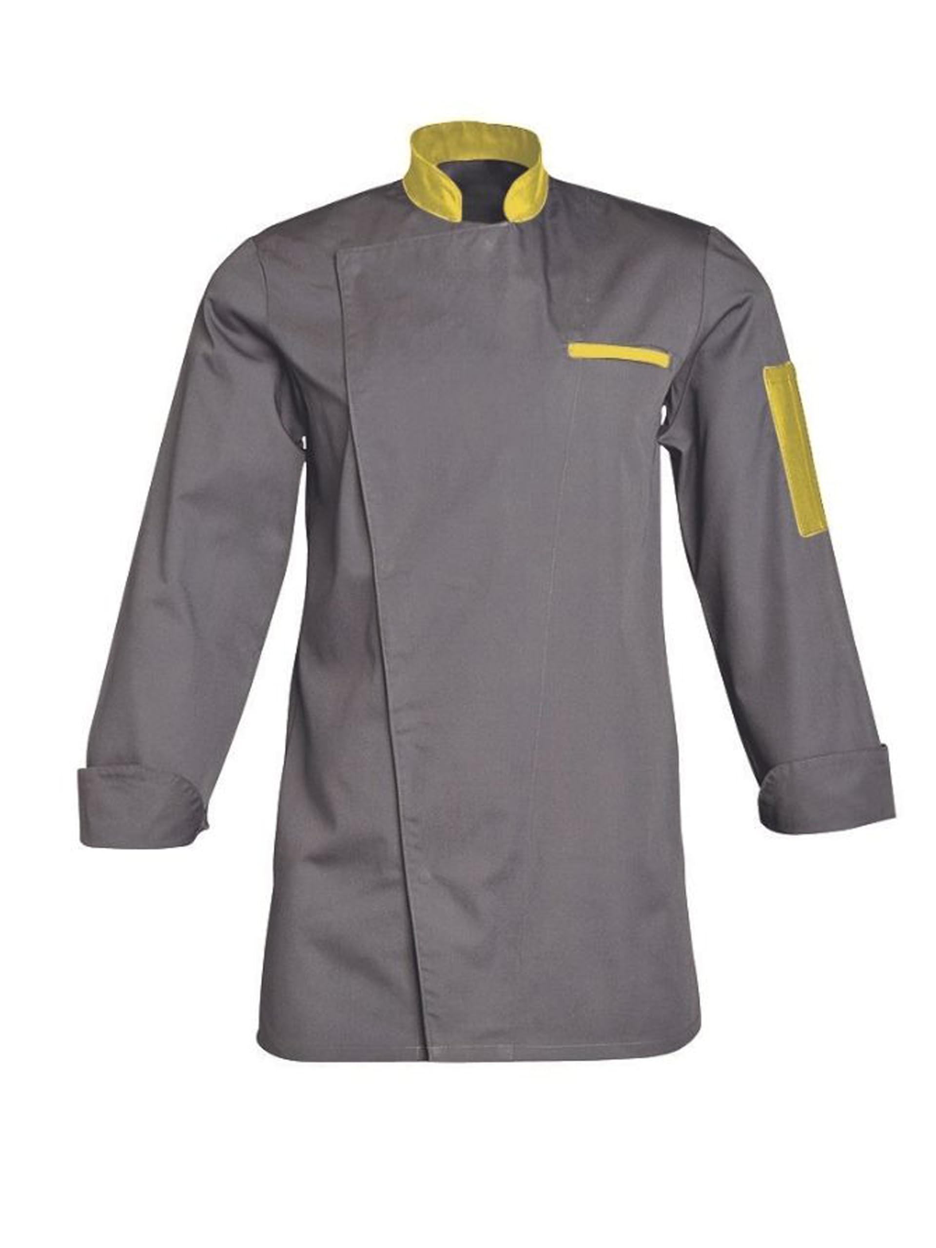 Chaqueta de cocina de manga larga con 1 bolsillo ribeteado lateral corazón 1 bolsillo bolígrafo. Chaqueta de chef profesional con ventilación delantera y trasera