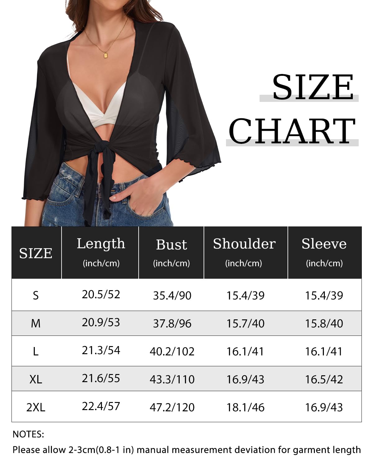 Coprispalle per le donne Tie Front Crop Cardigan estivo mezza manica Bolero Top