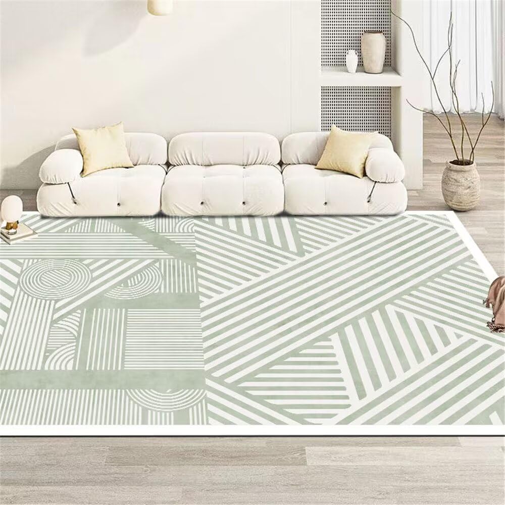 Tapis salon doux non déformé moquette couloir antidérapante vert