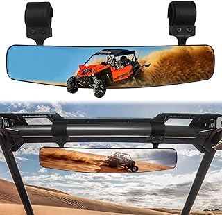 UTV Rearview Mirror , HKOO 16.5" Wide Rear View Race Mirror Convex Mirror with 1.75"-2” Clamp for UTV ATV Yamaha,Polaris,Kawasaki MULE