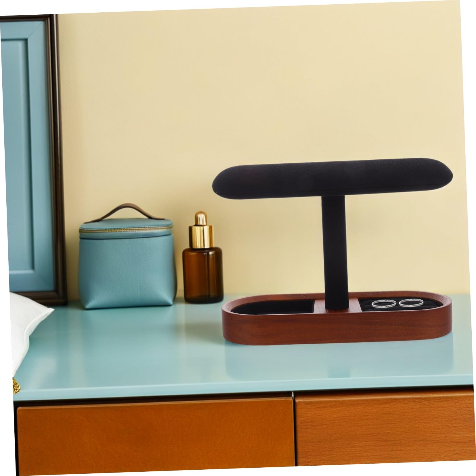 Expositor De Joyas De Madera Maciza Soporte Para Relojes Anillos Organizador De Bandeja Para Guardar Joyas Expositor De Madera Bandeja Para Gemelos Soporte Para