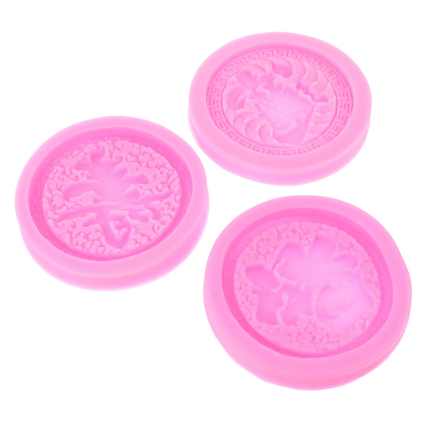 Cabilock 2 Juegos Molde De Silicona Moldes para Dulces Bandejas De para Gelatinas Molde para Hornear Pasteles Horneado De Fondant Molde para Hacer Dulces Rosa Gel De Sílice 3 Piezas * 2
