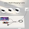 Cable de carga múltiple para viajes, cable USB universal, 2 piezas 4 pies | Cable cargador 3 en 1 con Tipo-C, Micro USB, puerto L, cargador de viaje para iPhone 17-8/Android, esencial para campamento en coche 5