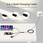 Multi Charging Cable (2Pack 4FT), 3-in-1 USB Charging Cable for Multiple Devices, Braided Universal Charger Cord with Type-C, Micro USB, IP Port for iPhone16/15/14/Android Phones and More
