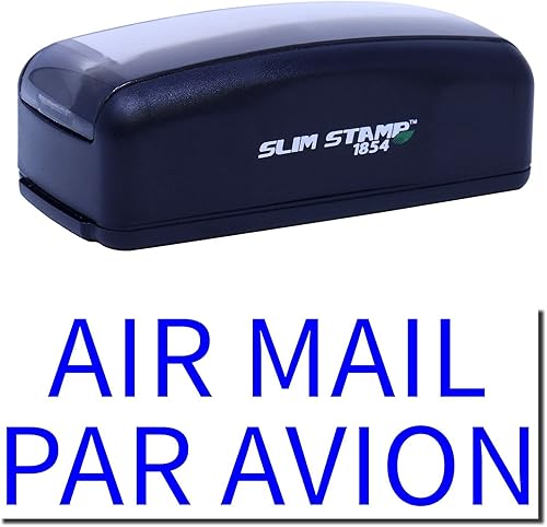 Miniatura 3 de Sello de avión grande preentintado para correo aéreo, tinta azul, 78 x 2-14 - Sello esencial de correo para empleados de envío, calidad y duradero