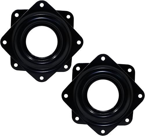 Suiwotin Juego de 2 platos giratorios cuadrados Lazy Susan de 3 pulgadas, resistentes, con rodamiento de bolas de acero, bandeja giratoria para mesa