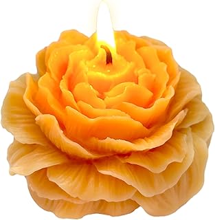 Light-Orange Peony Flower Shape Candles for Women - Aromatic Pastel Aest...