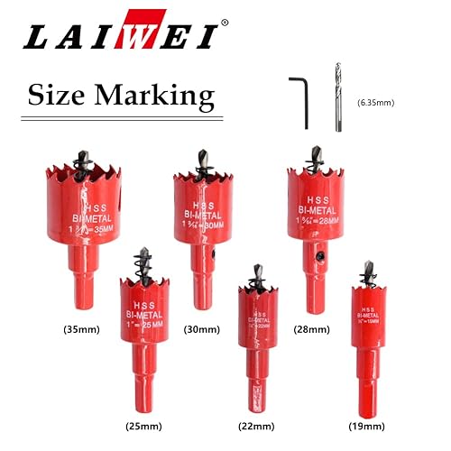 Miniatura 2 de Juego de sierra de agujero, herramienta de taladro eléctrico para perforar madera, PVC, perfiles de aluminio, paneles de yeso, juego de sierra de