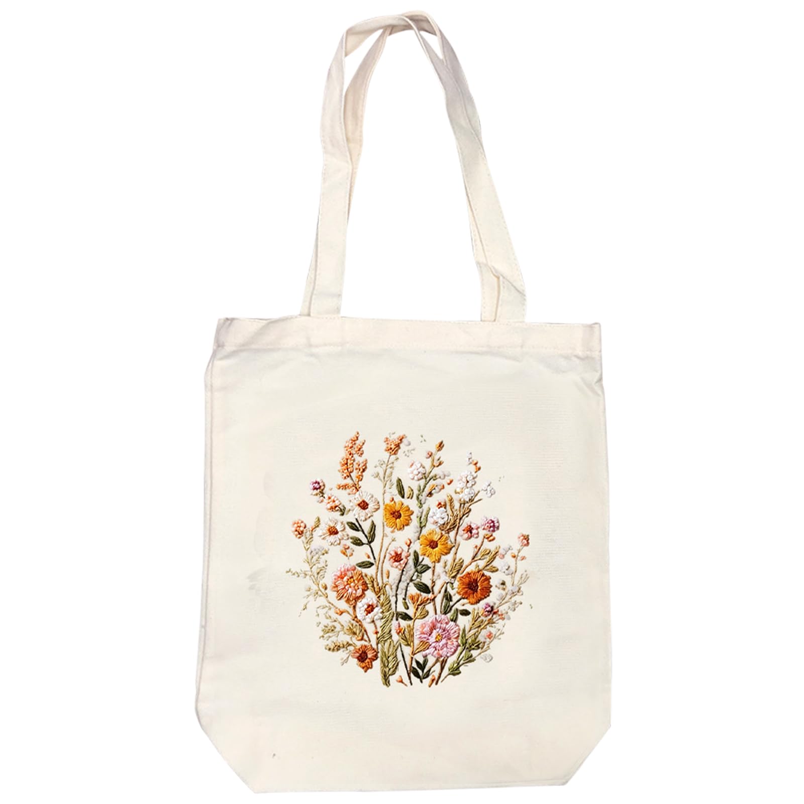 Embroidery Canvas Tote Bag, DIY Needlework Embroidery Craft Kit with Hoop