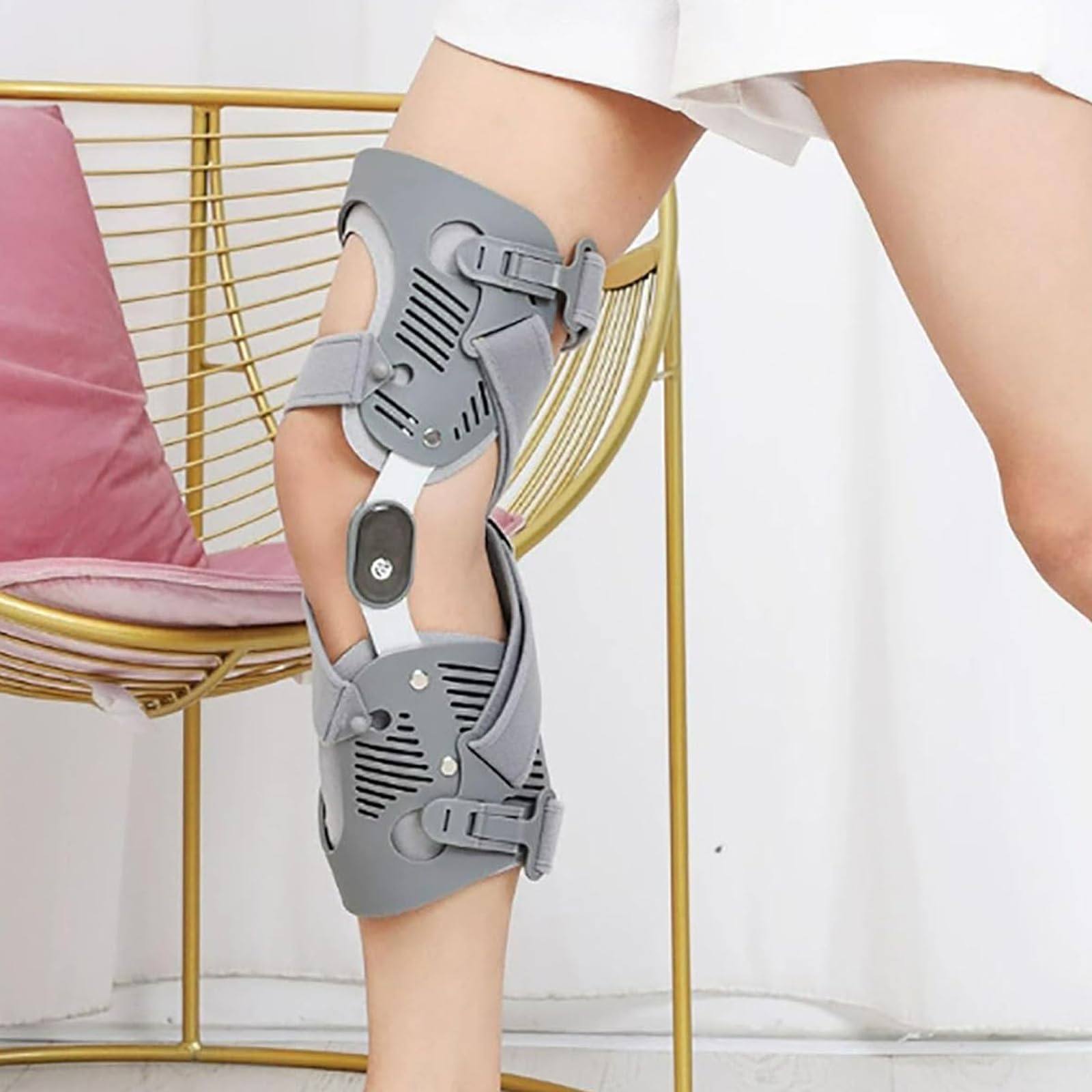 Ginocchiera di supporto, immobilizzatore articolato, supporto flessibile e regolabile per la riabilitazione ortopedica, post-operatoria, lesioni al menisco, ai legamenti, infortuni sportivi, artrite,