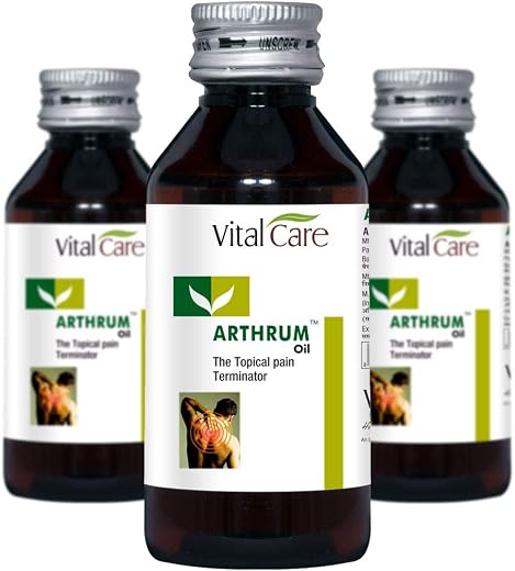 Vital Care Arthrum Pain Relief Oil for Mascular Pain, Low Back Pain, Joints Pain, Sports Injury, Sprain and Strain, Leg Cr...