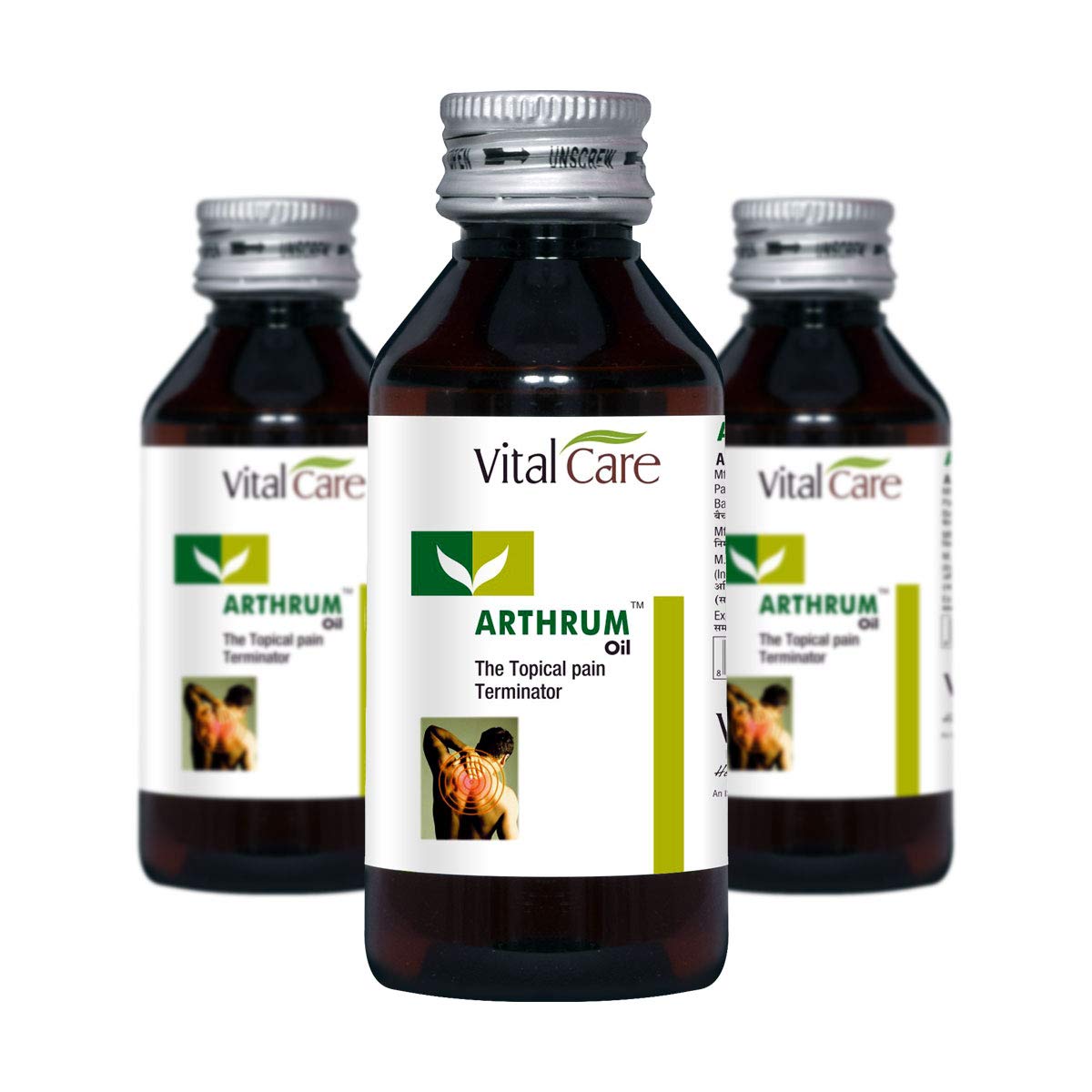 Vital Care Arthrum Pain Relief Oil for Mascular Pain, Low Back Pain, Joints Pain, Sports Injury, Sprain and Strain, Leg Cramps (60 ml, Pack of 3) (B07PY3W8YH) Amazon Price History, Amazon Price Tracker
