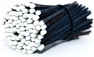 REHGLÜCK Schwarzwald Aprox. 100 cerillas negras de 10 cm de largo, también adecuado como recambio para nuestras elegantes botellas decorativas (color de la cabeza de cerillas: blanco)