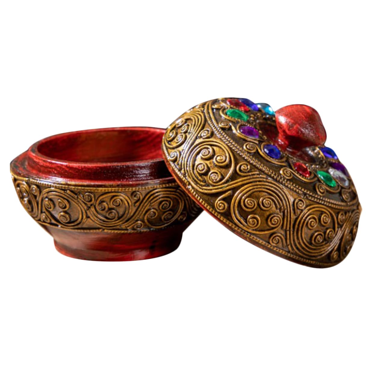 Coffret à bijoux en verre Amosfun compact avec couvercle pour voyage