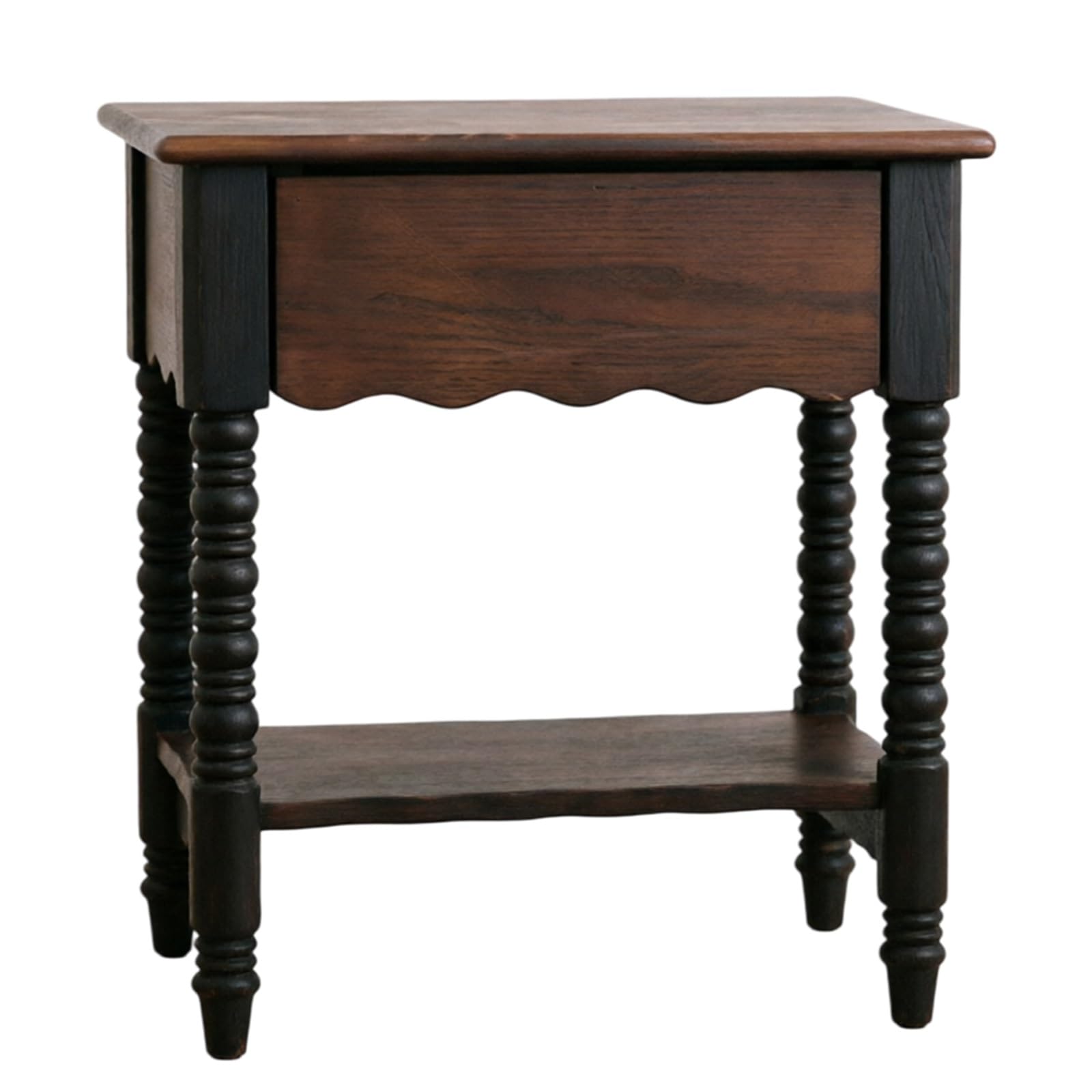 WANGHAI-666 Chest of Drawers Black Bedside Table with Drawer and Open Shelf for Bedroom or Living Room
