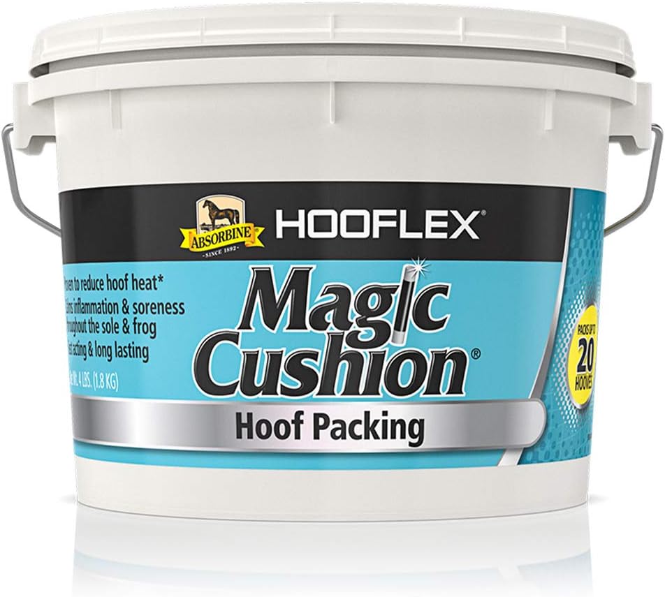 Absorbine Hooflex Magic Cushion, Veterinary Formulated Fast-Acting Relief, Reduce Hoof Heat for up to 24 Hours, 4 lb Tub