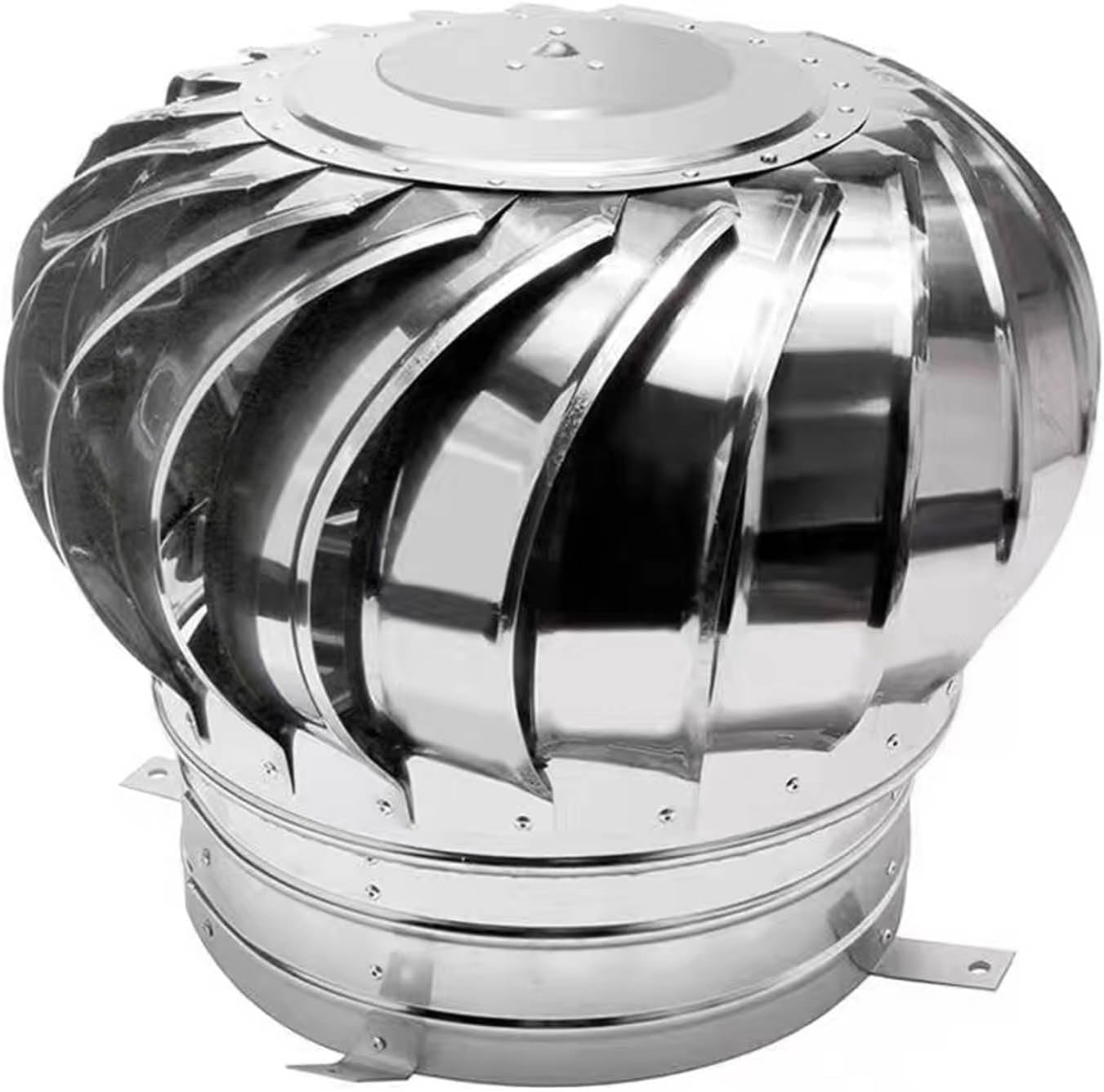 Rotating Chimney Cowl Cap, Stainless Steel Roof Turbine Vent Cap Chimney Exhaust Cover Multiple Sizes(160mm/6.3)