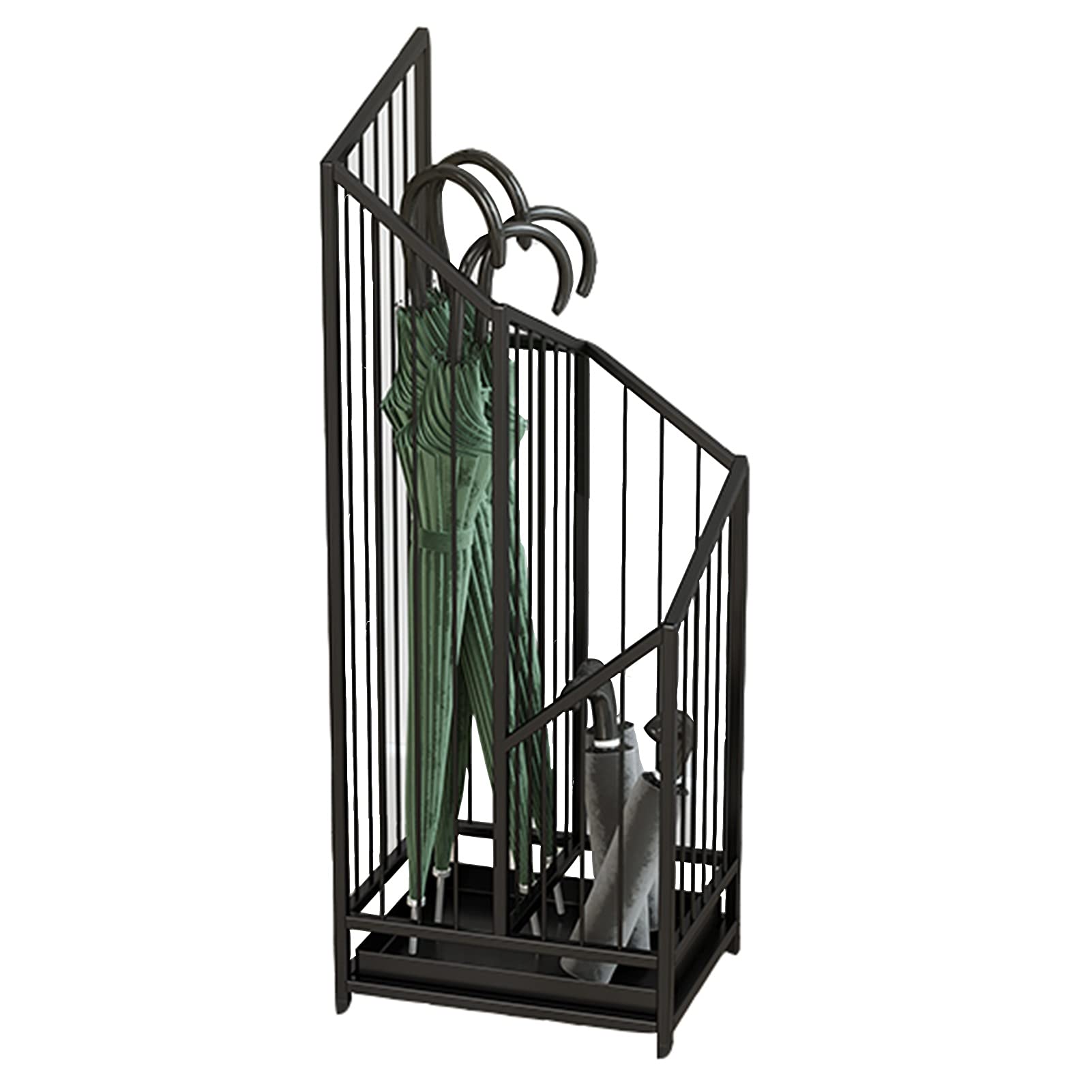 FCXWEVR Modern Metal Umbrella Stand for Entryway/Hallway Multi-Purpose Drip Tray Included Holds Tennis Rackets Baseball Bats and Umbrellas - Stylish Home