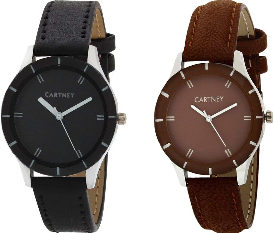 CARTNEY Analogue Wrist Watch for Girls & Women - Pack of 2 Watches - CTY0107