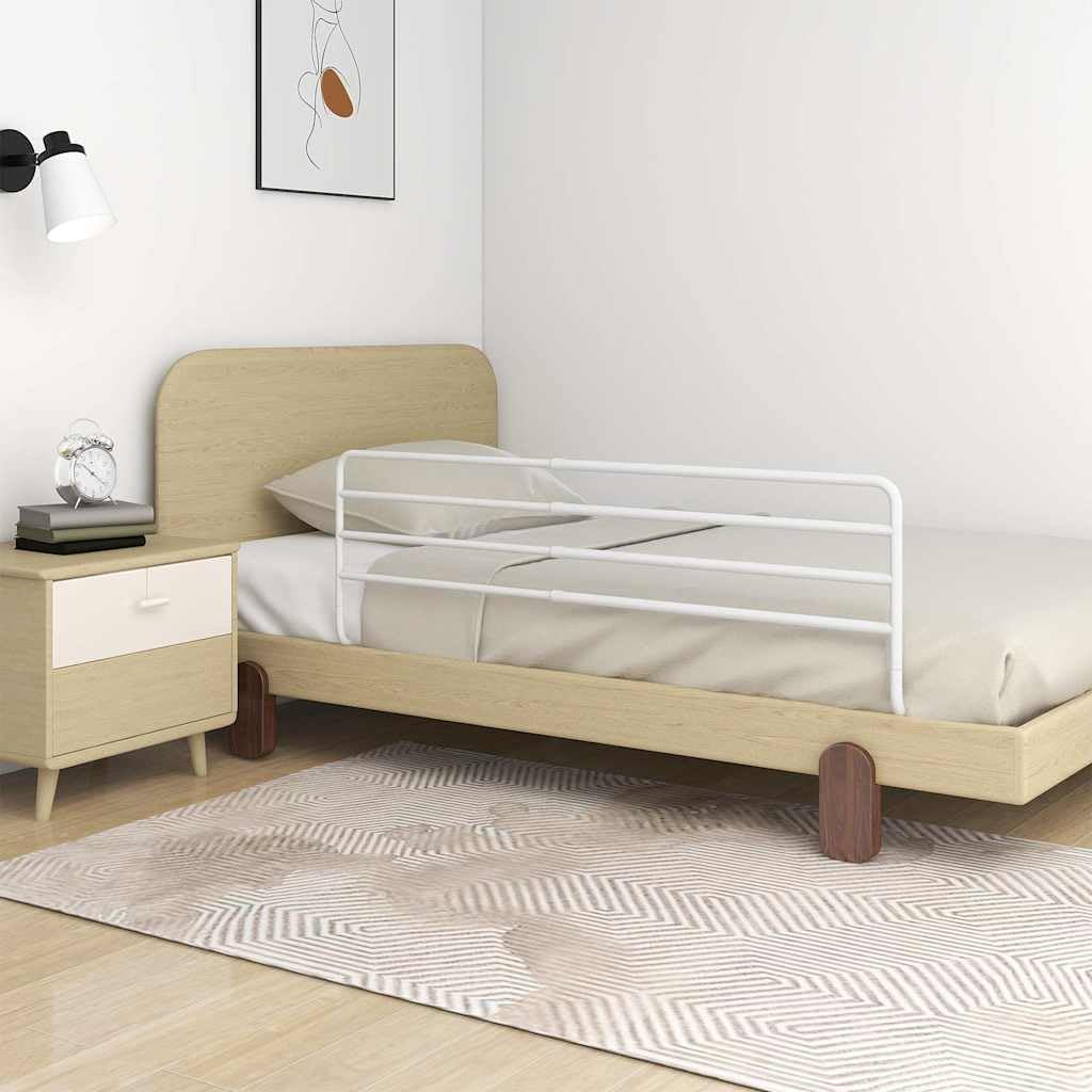 Barriera del letto per bambini, in ferro bianco, 76-137 cm
