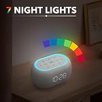 ANJANK White Noise Sound Machine Alarm Clock with Bluetooth Speaker, 21 Relaxing Sounds, 7 Night Lights,0-100% Dimmer/Sleep Timer/30-Level Volume Control,Sound Machine for Kids Adults Sleeping,Bedroom