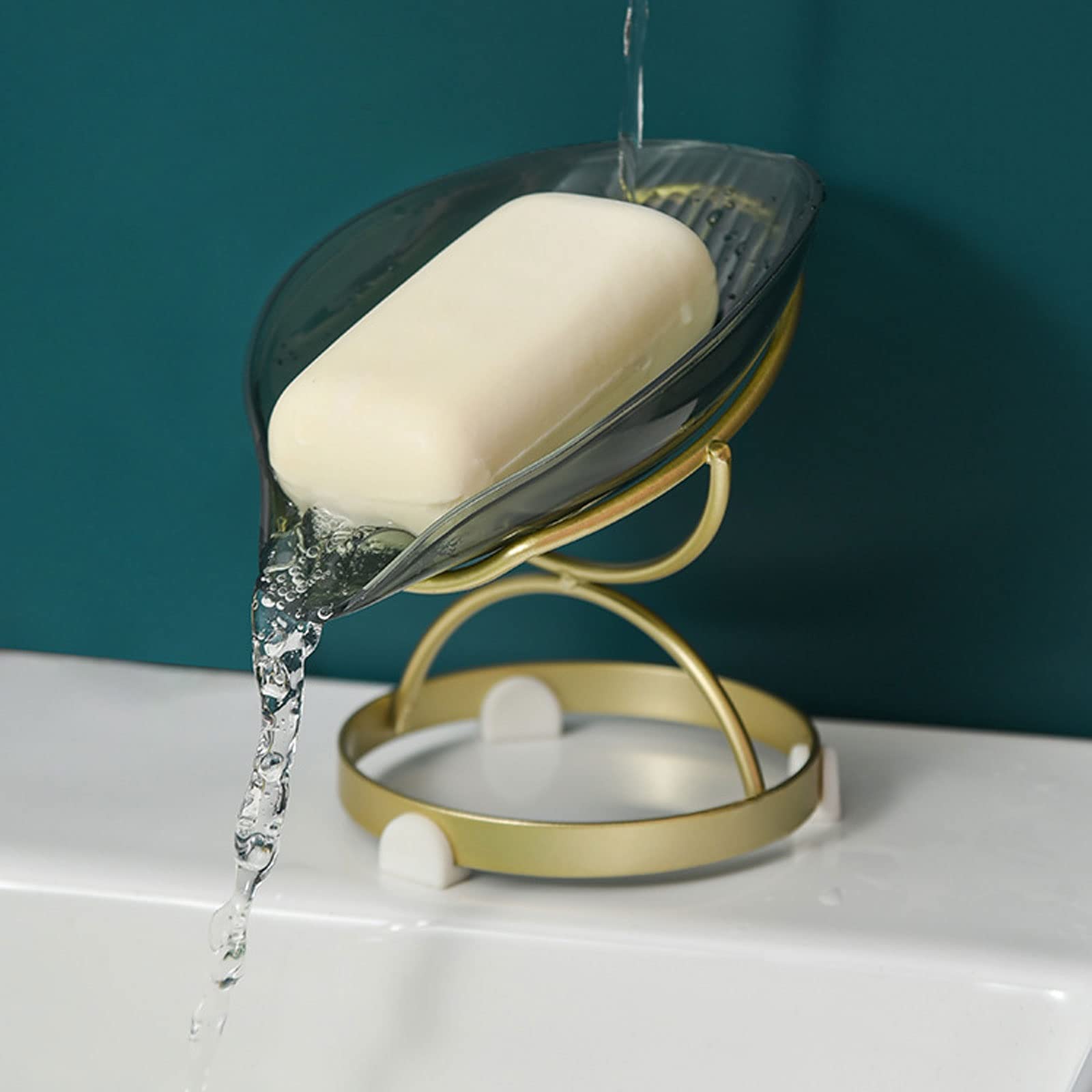 Jabonera con Base Engrosada Mejorada, Bandeja de jabón con Forma de Hoja, Creativa y Decorativa, de plástico, para Ducha, baño y Cocina