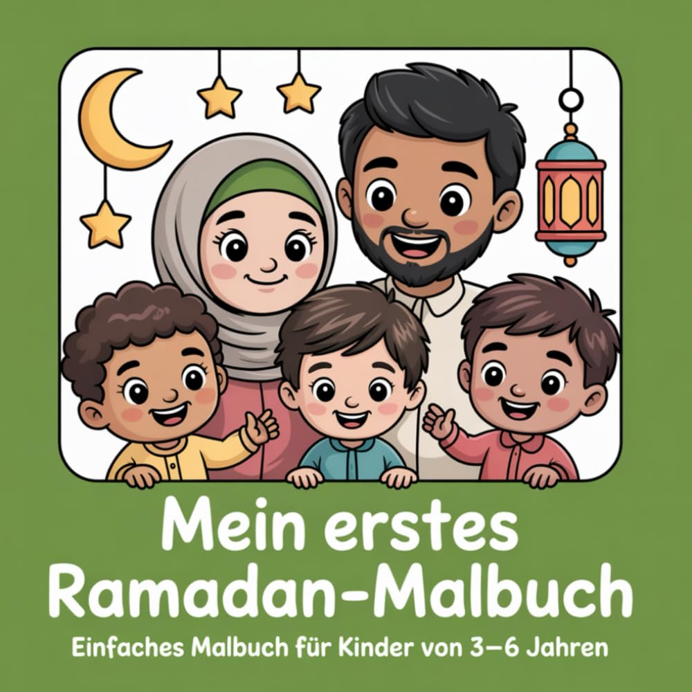 Mein erstes Ramadan Malbuch: Einfaches Malbuch für Kinder von 3 - 6 Jahren