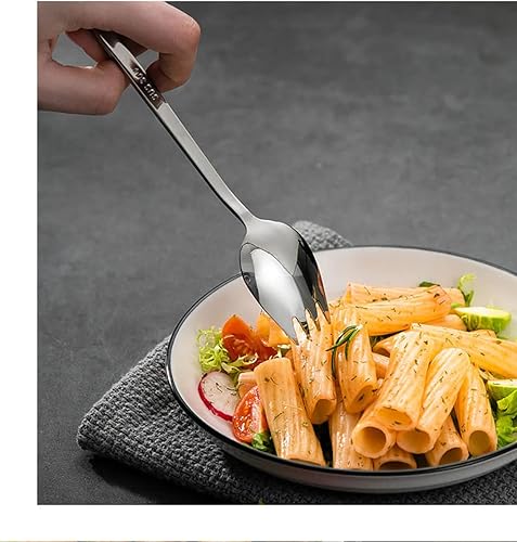 Miniatura 3 de Sporks, AXIAOLU - Juego de 6 tenedores de acero inoxidable 1810, cuchara de helado de 7.4 pulgadas y tenedores de ensalada, tenedores reutilizables