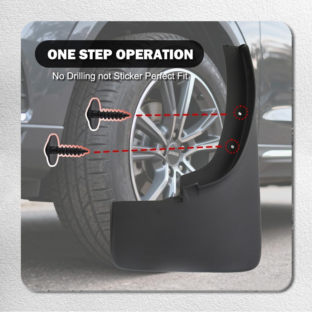 4PCS Mud Flaps Splash Guards for 2019-2023 Ford Ranger Pickup 4-Door Front and Rear Mud Guards Set
