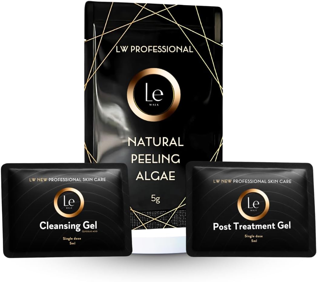 Single-Dose Face and Body Peel – 3-Step Exfoliation Kit with Natural Algae | Skin Renewal in 7 Days | Includes Cleansing Gel and Post-Treatment Gel