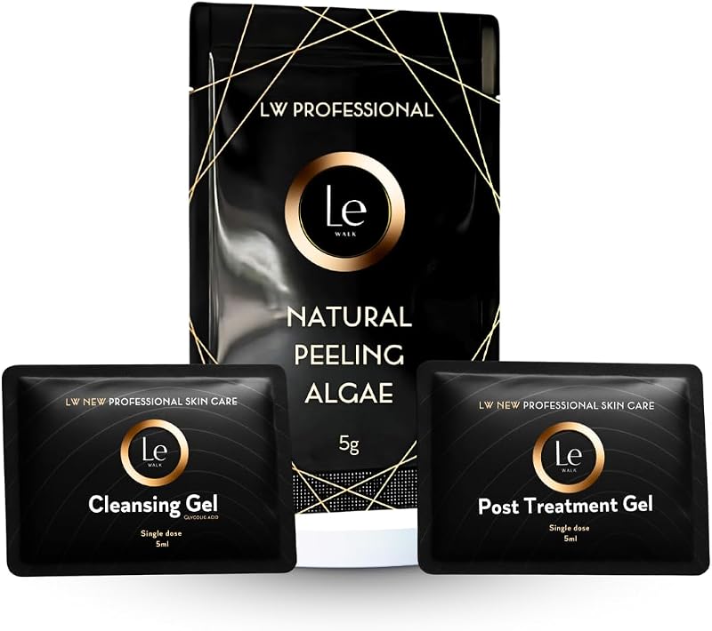 Le Walk Kit de esfoliação facial e corporal em dose única com algas naturais, 3 etapas