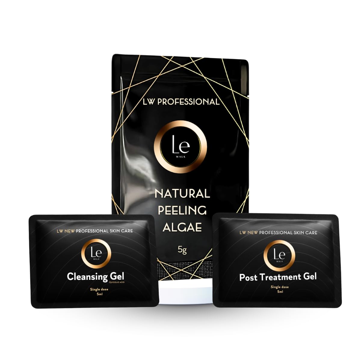 Single-Dose Face and Body Peel – 3-Step Exfoliation Kit with Natural Algae | Skin Renewal in 7 Days | Includes Cleansing Gel and Post-Treatment Gel