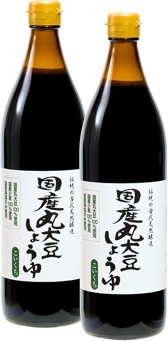ExclusiveAdachi Jozo Domestically Produced Whole Soybean Soy Sauce, Concentrated 900ml 2 100% Domestic Raw Materials, Naturally Fermented, No Additives, for Sashimi, Tofu, Simmered