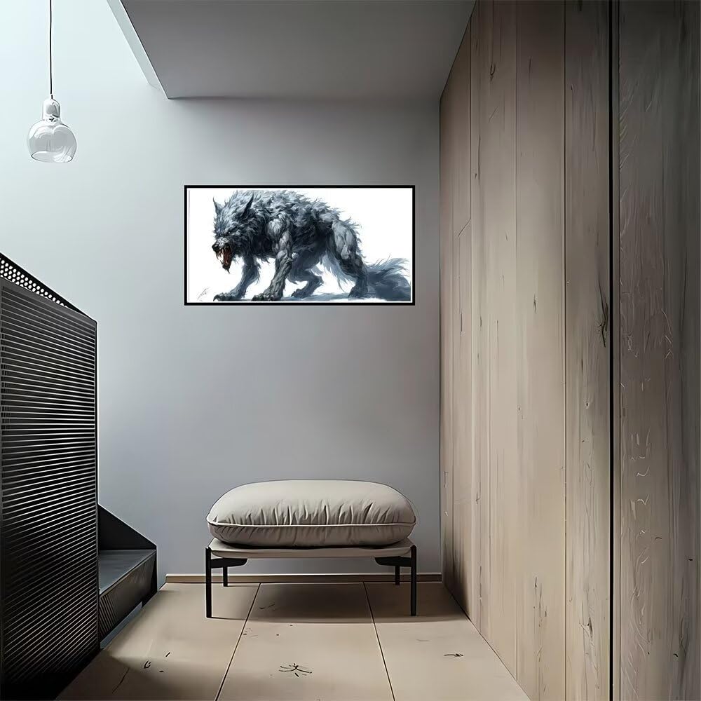 5D DIY Diamond Painting Kit Completo, lupo Diamantini Strass Ricamo a Punto per Adulti Bambini Decorazione Casa, Kit per Pittura Diamante Mosaico Fai Da Te, per Decorazioni Casa 50x120cm S-261