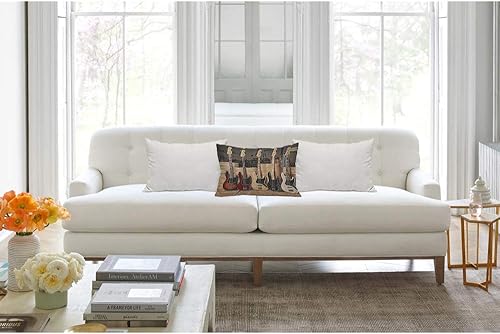 Miniatura 3 de EKOBLA Funda de almohada rectangular, para guitarra, bajo, música, instrumentos musicales, cuerdas, tablero de rendimiento fresco, fundas de