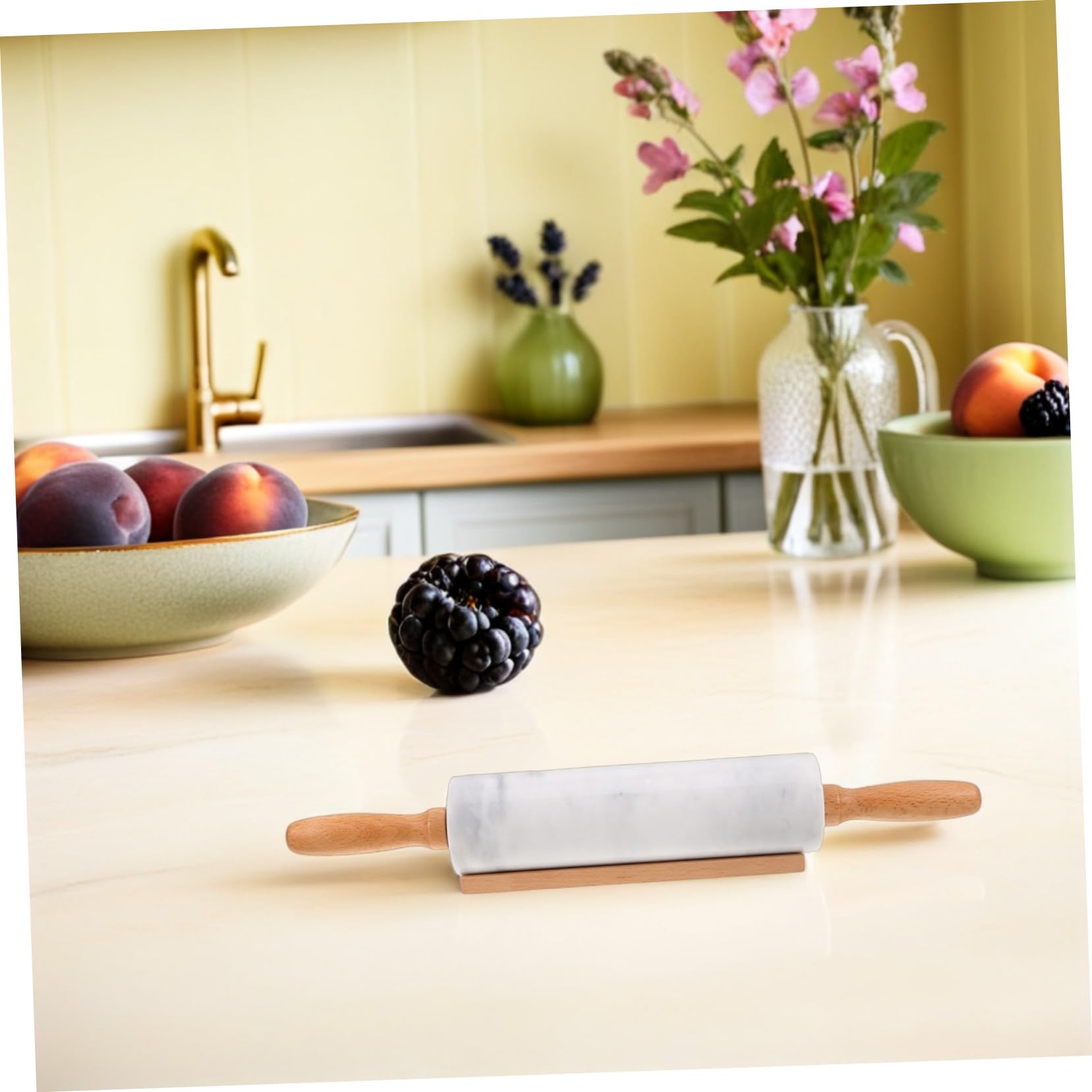 Gadpiparty 3piezas Rodillo de Mármol Pequeño para Hornear Antiadherente Apto para Uso Alimentario para Repostería y Masa de Fondant Herramienta de Cocina