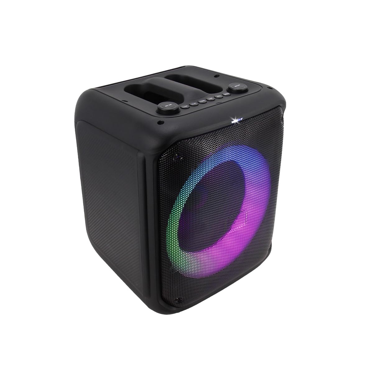 KG-A8013 głośnik Bluetooth z efektami świetlnymi, bezprzewodowy mikrofon, radio, funkcja karaoke i pilot zdalnego sterowania, wbudowany akumulator