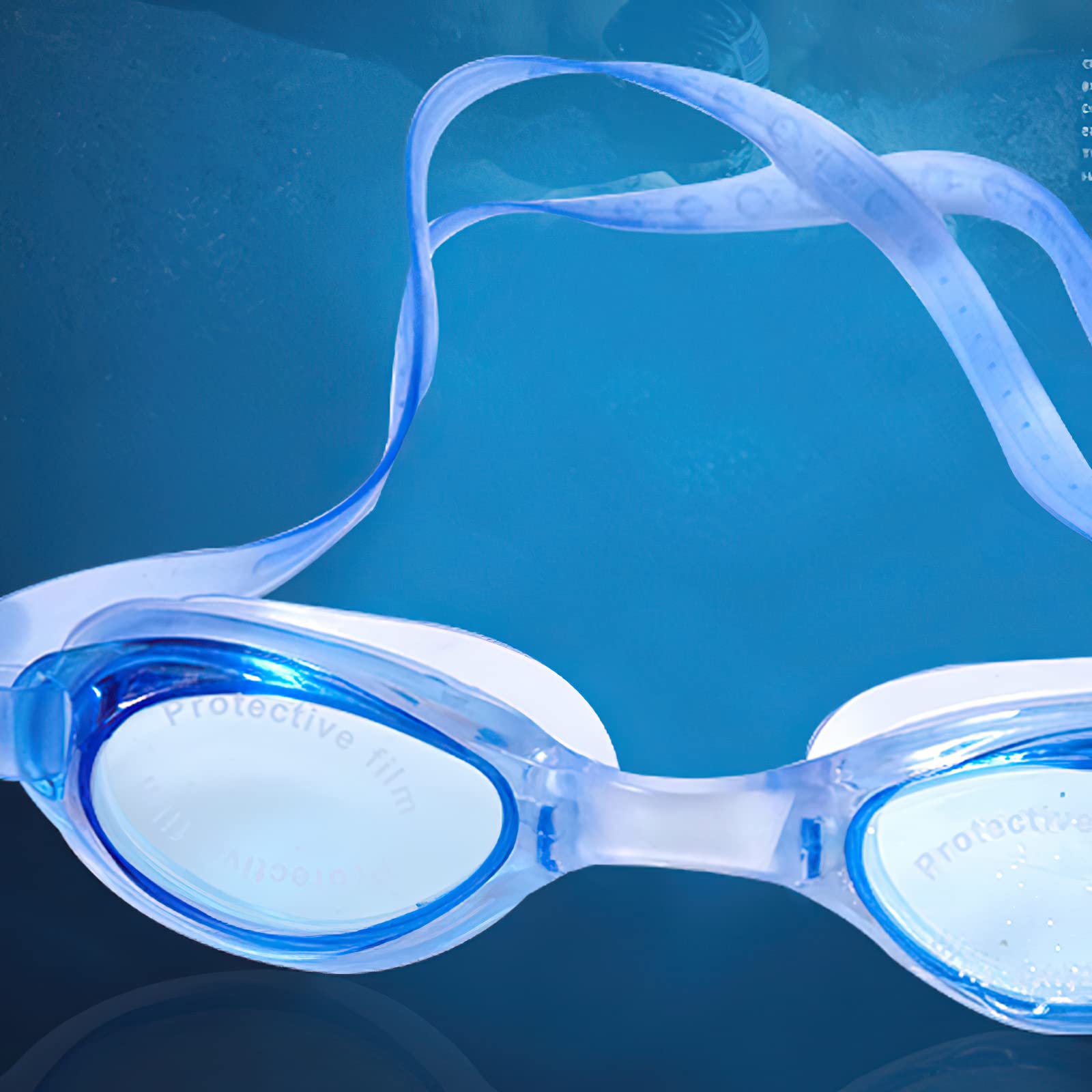 Lot de 2 lunettes de natation pour enfants – Lunettes de natation à sangle réglable rapide pour enfants, anti-buée, étanche, vision claire