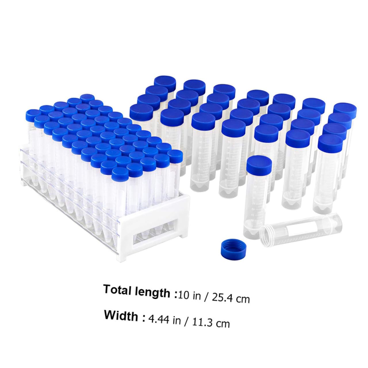 SOLUSTRE 81pezzi Provette in Plastica Con Coperchio Per Centrifuga Pz Portaprovette Per Esperimenti Scientifici Conservazione Liquidi e Uso Didattico