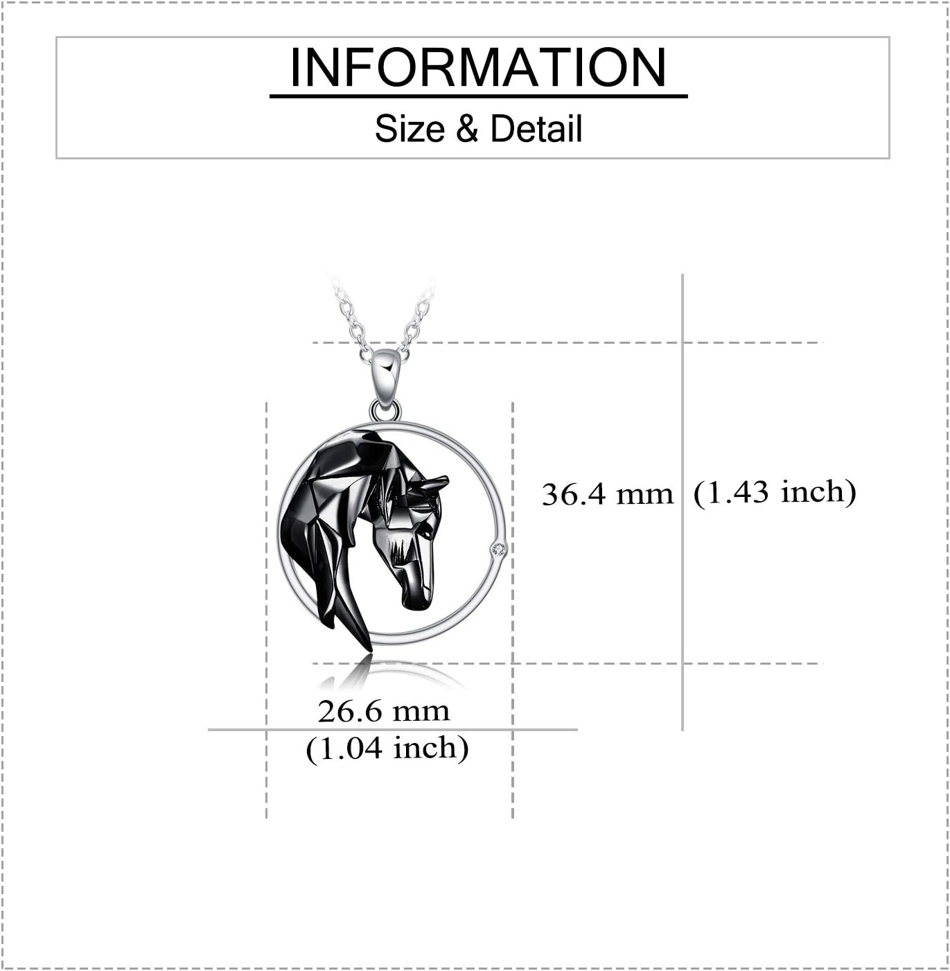 Horse Necklace Sterling Silver Origami Horse Pendant Necklace Mothers Day Gifts for Women Wife Girlfriend - Image 4