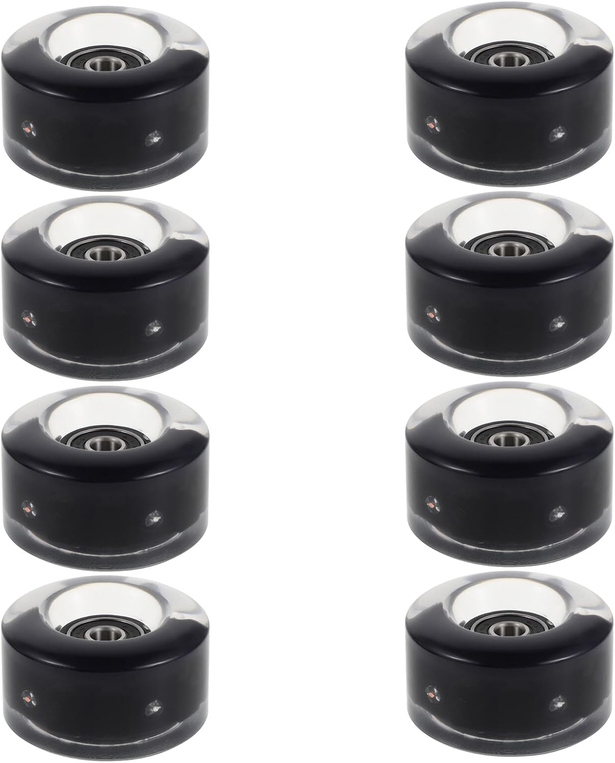 Uonlytech 8pcs LED Quad Roller Skate Wheels with Replacement Bearings and Wrench, Light-up Outdoor and Indoor Skateboard Wheels for Night Skating and Sports Enthusiasts