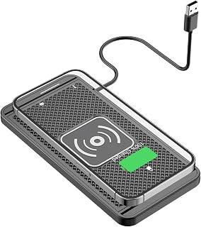 VBESTLIFE 20W Trådlös Billaddningsplatta, Magnetsnabbladdare Sladdlös Halkfri Matta för Bil, med Anpassningsbar Trimdesign